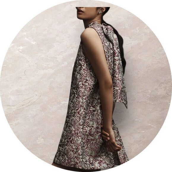 NWT Sunday in Brooklyn Brocade Back Bow Mini Shift Dress Women's Small - Picture 3 of 12